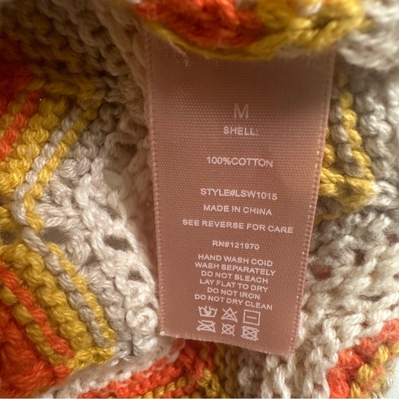 LOVE COLETTE  Pastel Knit Button-Down  Crochet Crop Top - Picture 10 of 12